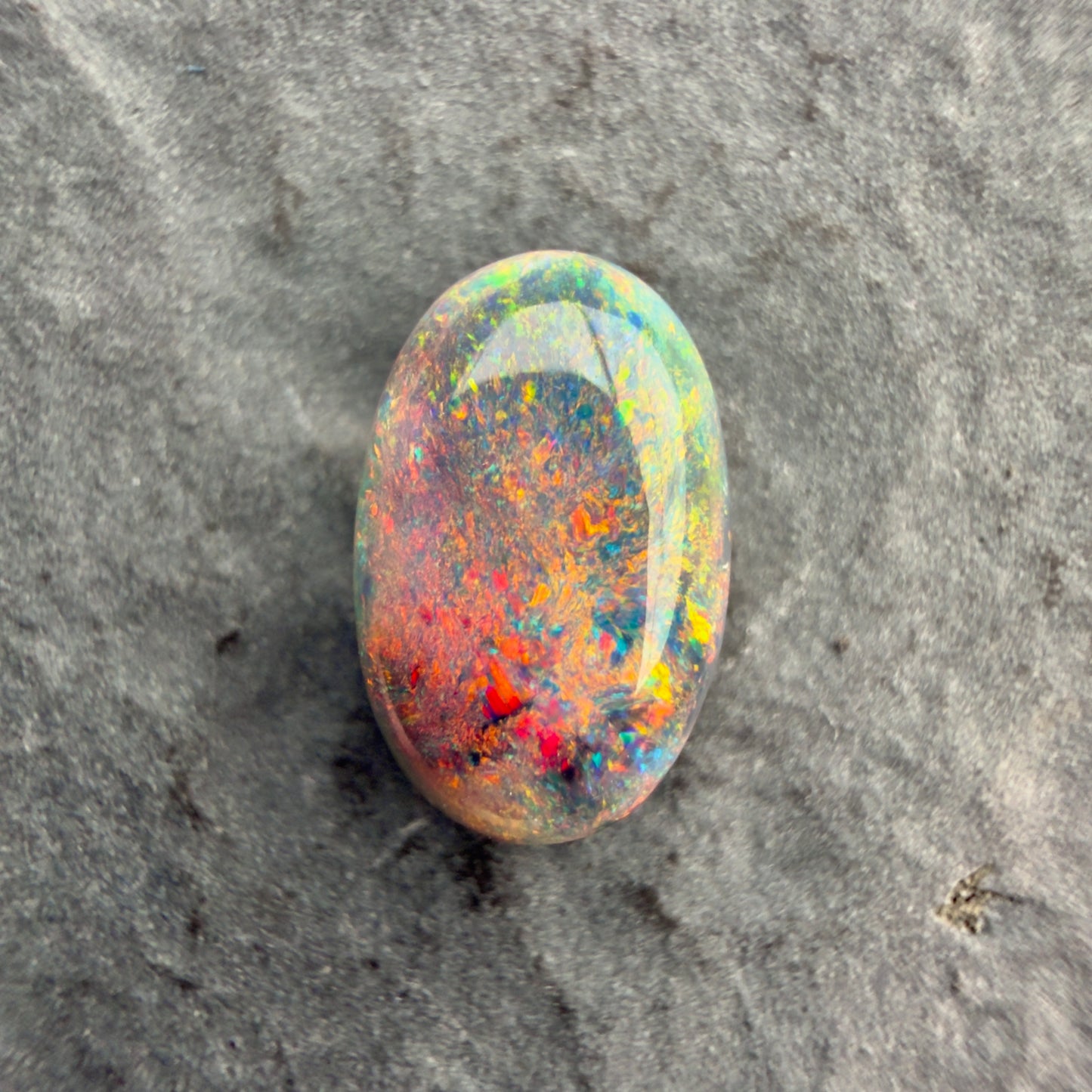 1.81cts Affordable Black Opal With A Vivid Red Pink Multicolor Play Of Color, From Lightning Ridge Australia