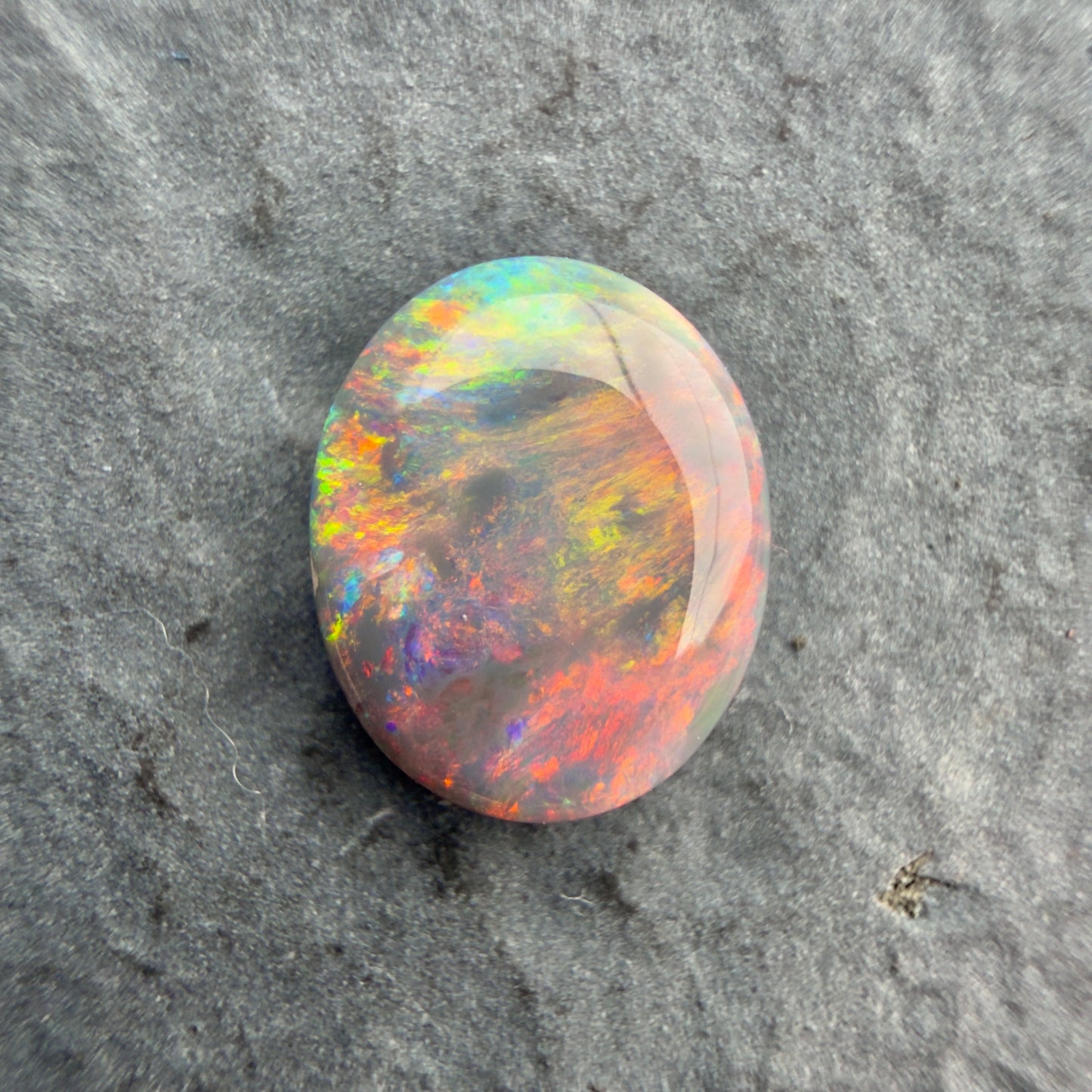 1.77cts Affordable Black Opal With A Vivid Red Pink Multicolor Play Of Color, From Lightning Ridge Australia