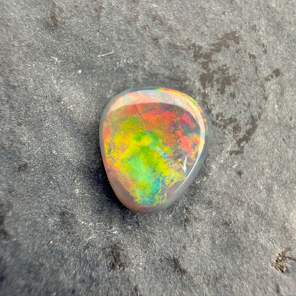 0.44cts  Gem Black Opal With A Vivid Red Pink Multicolor Play Of Color, From Lightning Ridge Australia