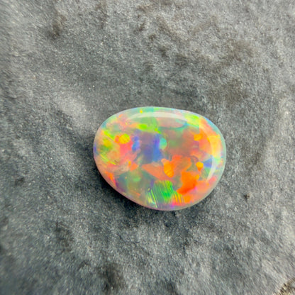 0.4cts Affordable Dark Opal With A Vivid Red Pink Multicolor Play Of Color, From Lightning Ridge Australia