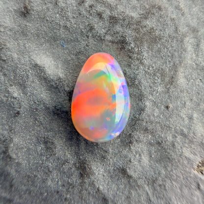0.38cts Affordable Dark Opal With A Vivid Red Pink Multicolor Play Of Color, From Lightning Ridge Australia
