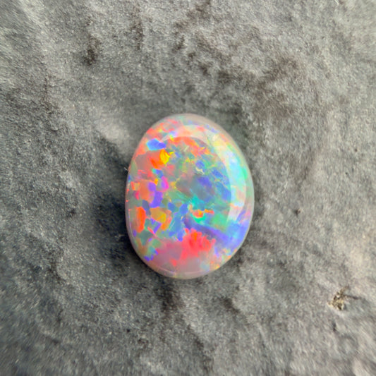 0.88cts Affordable Dark Opal With A Vivid Red Pink Multicolor Play Of Color, From Lightning Ridge Australia