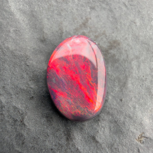 1.87cts Gem Black Opal With A Vivid Red Pink Multicolor Play Of Color, From Lightning Ridge Australia