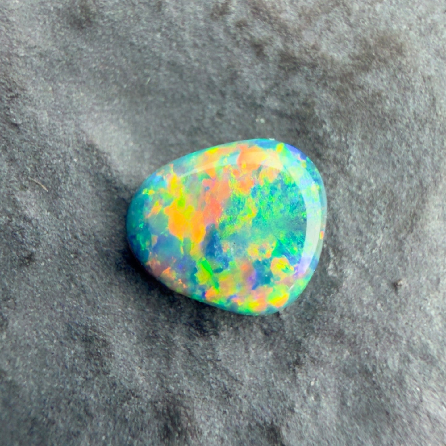 0.4cts Gem Black Opal With A Vivid Red Pink Multicolor Play Of Color, From Lightning Ridge Australia