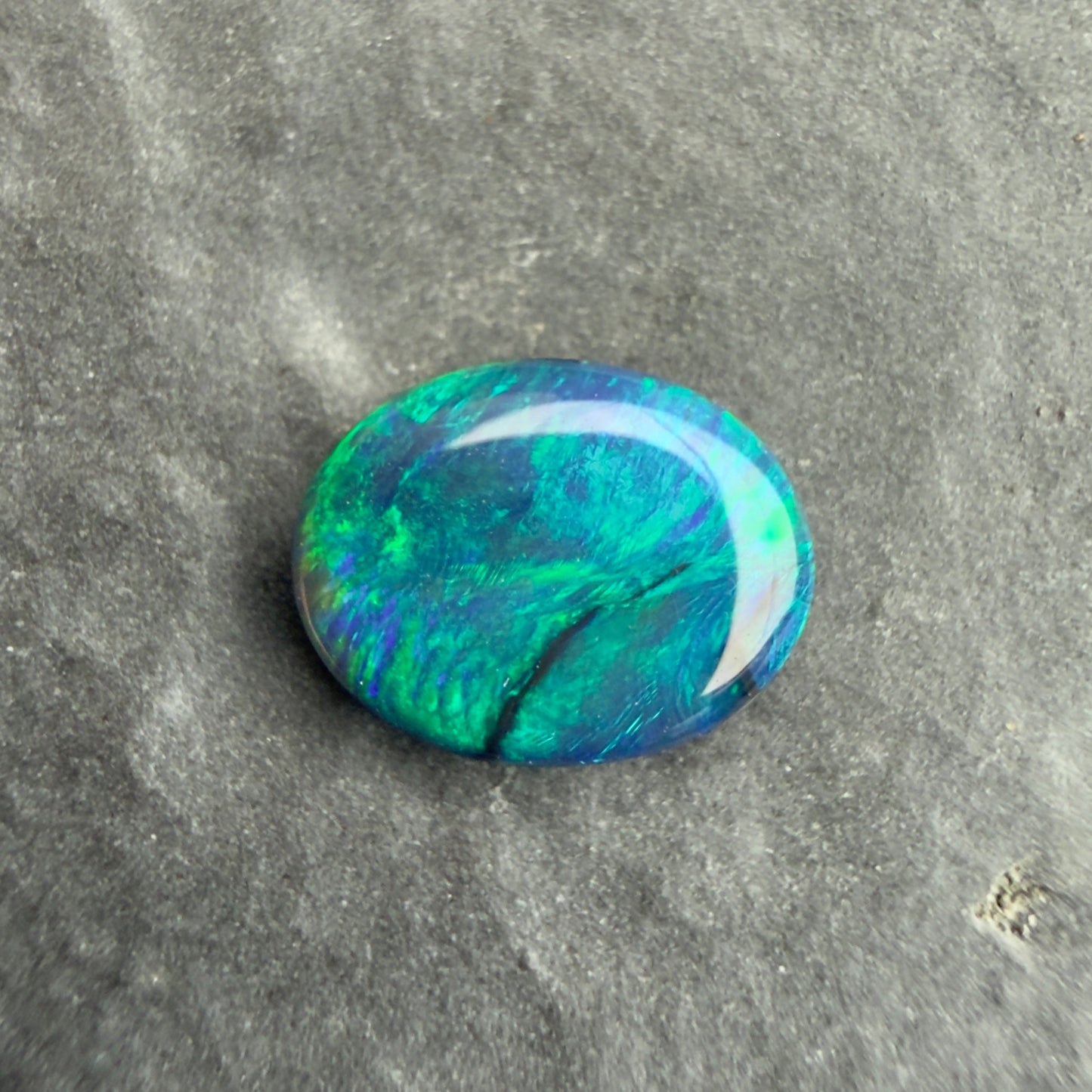 0.71cts Affordable Black Opal With A Green Blue Play Of Color, From Lightning Ridge Australia