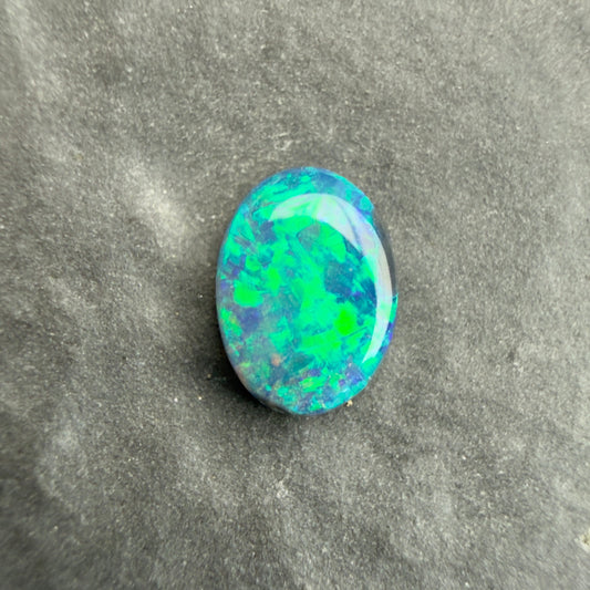 0.34cts Affordable Gem Black Opal With A Green Blue Play Of Color, From Lightning Ridge Australia