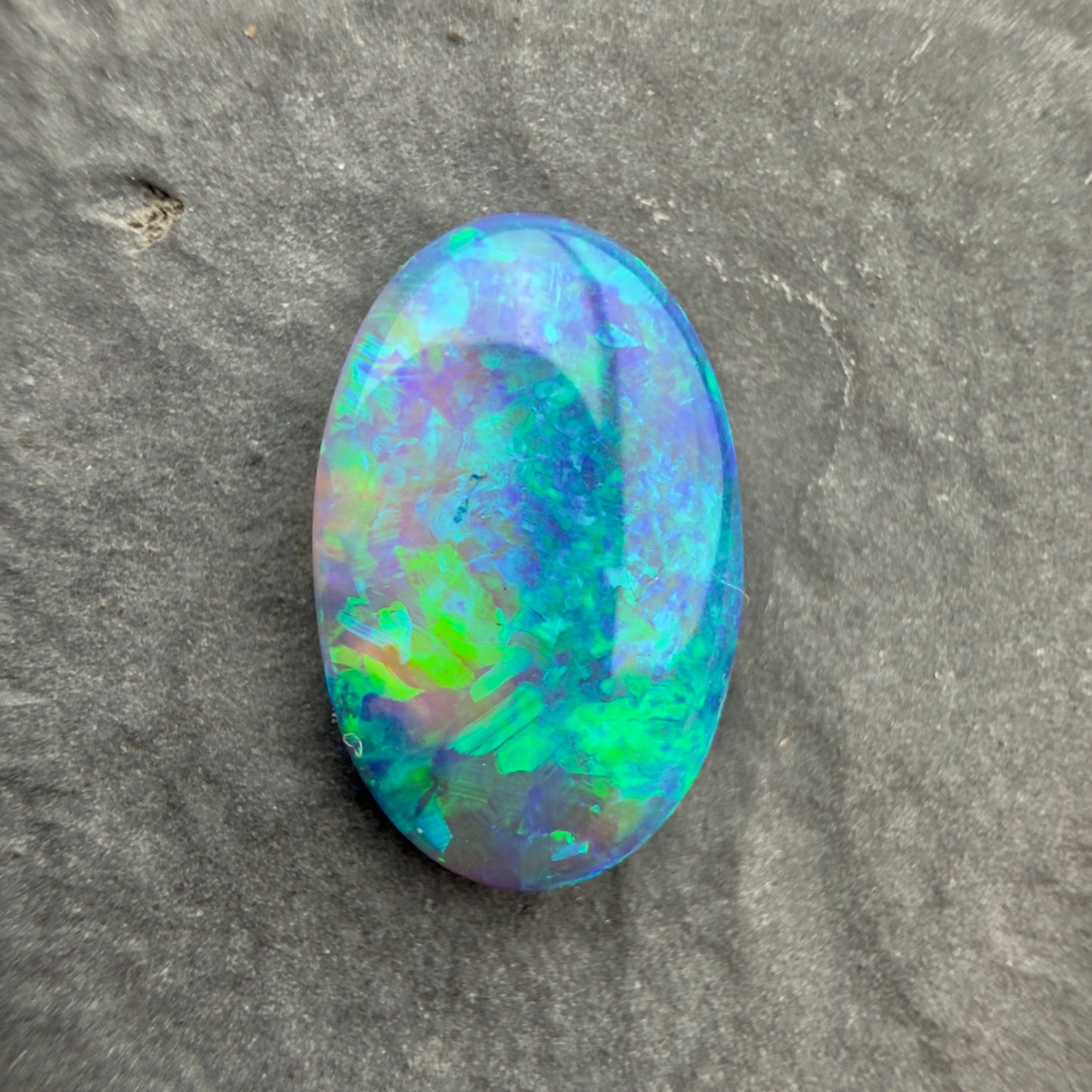 2.09cts Gem Black Opal With A Green Blue Play Of Color, From Lightning Ridge Australia