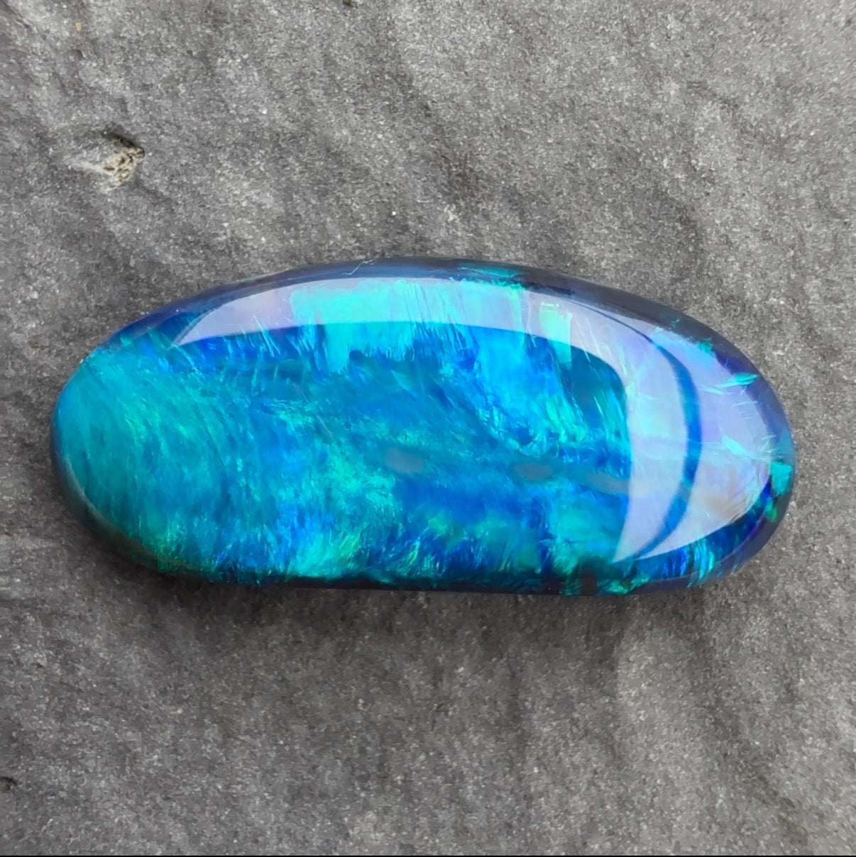 3.45cts Gem Black Opal With A Green Blue Play Of Color, From Lightning Ridge Australia