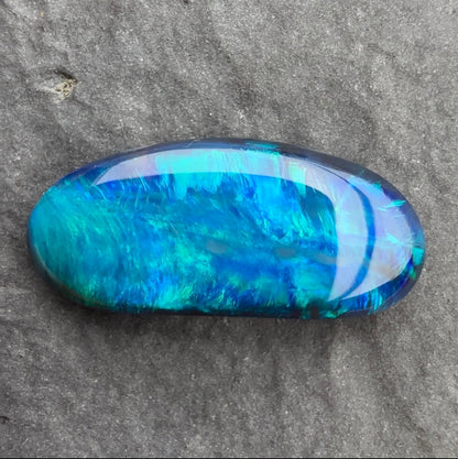 3.45cts Gem Black Opal With A Green Blue Play Of Color, From Lightning Ridge Australia