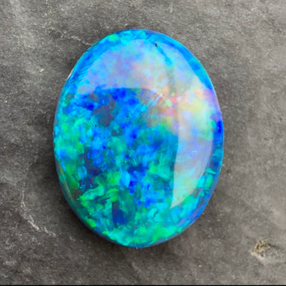 2.38cts Black Opal With A Green Blue Play Of Color, From Lightning Ridge Australia