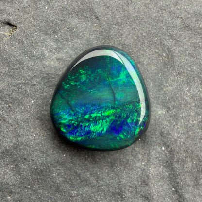 1.54cts Black Opal With A Deep Green Blue Play Of Color, From Lightning Ridge Australia