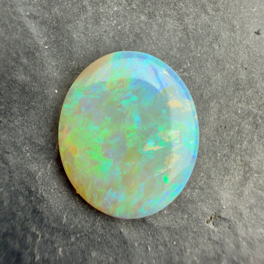 2.19cts Affordable Crystal Opal With A Green Blue Play Of Color, From Lightning Ridge Australia