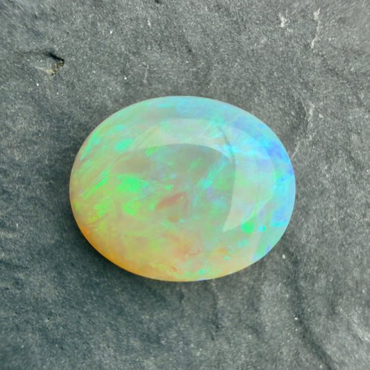 3.06cts Affordable Crystal Opal With A Green Blue Play Of Color, From Lightning Ridge Australia