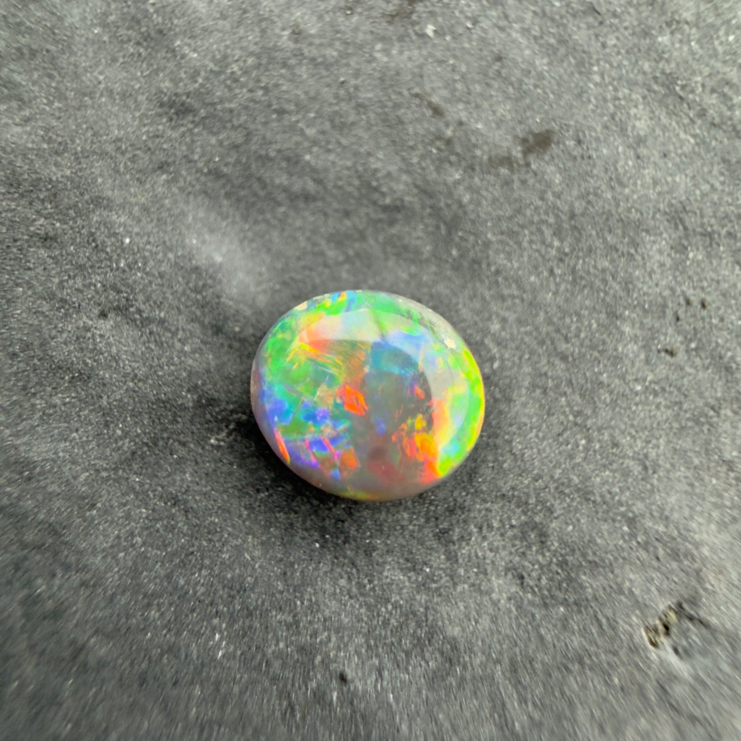 0.45cts Affordable Black Opal With A Red Multicolor Play Of Color, From Lightning Ridge Australia