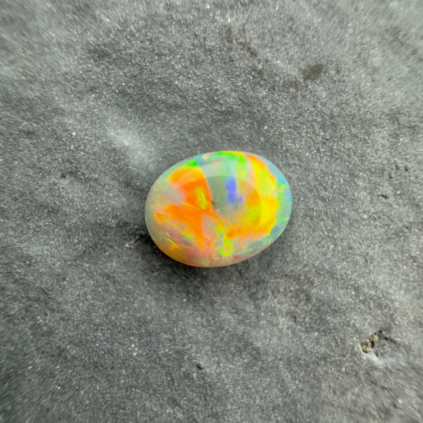 0.45cts Affordable Black Opal With A Red Multicolor Play Of Color, From Lightning Ridge Australia