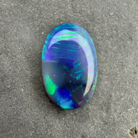 0.74cts Affordable Black Opal With A Blue Green Play Of Color, From Lightning Ridge Australia