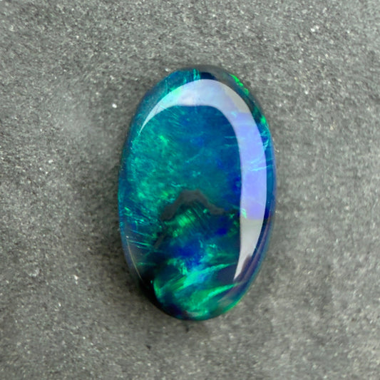 0.79cts Affordable Black Opal With A Blue Green Play Of Color, From Lightning Ridge Australia