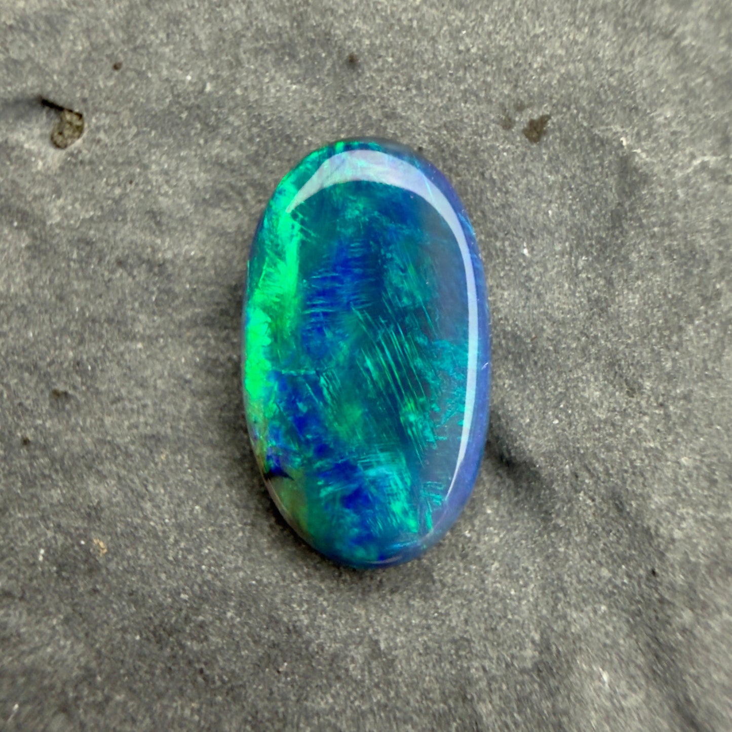 0.81cts Affordable Black Opal With A Blue Green Play Of Color, From Lightning Ridge Australia