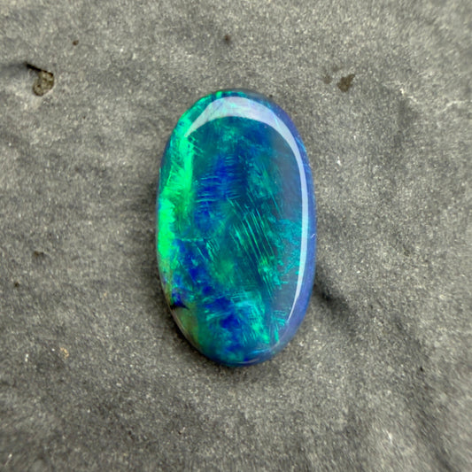 0.81cts Affordable Black Opal With A Blue Green Play Of Color, From Lightning Ridge Australia