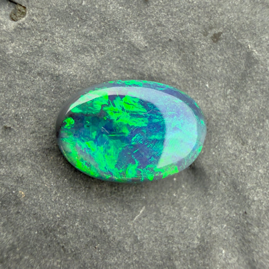 0.88cts Affordable Black Opal With A Green Blue Play Of Color, From Lightning Ridge Australia