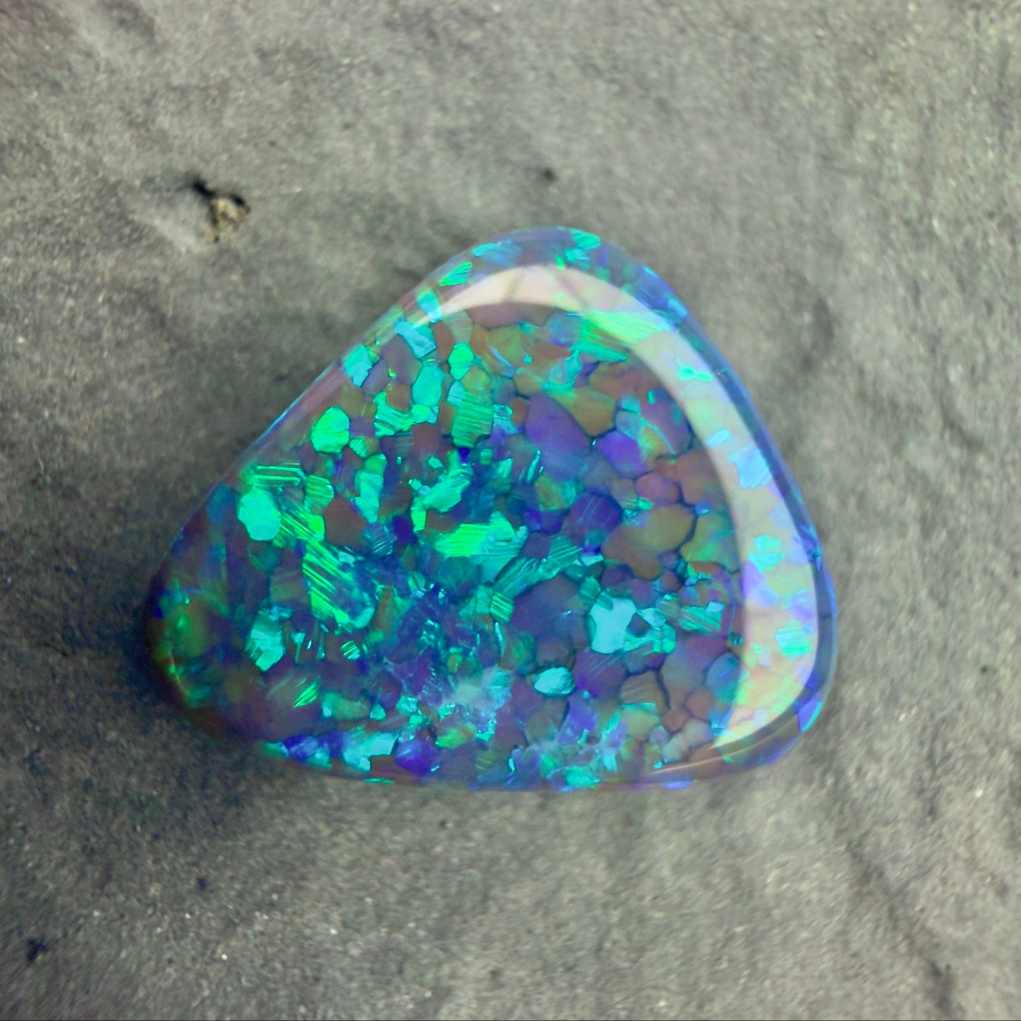4.9cts Gem Black Crystal Opal With A Beautiful Green Blue Play Of Color, From Lightning Ridge Australia