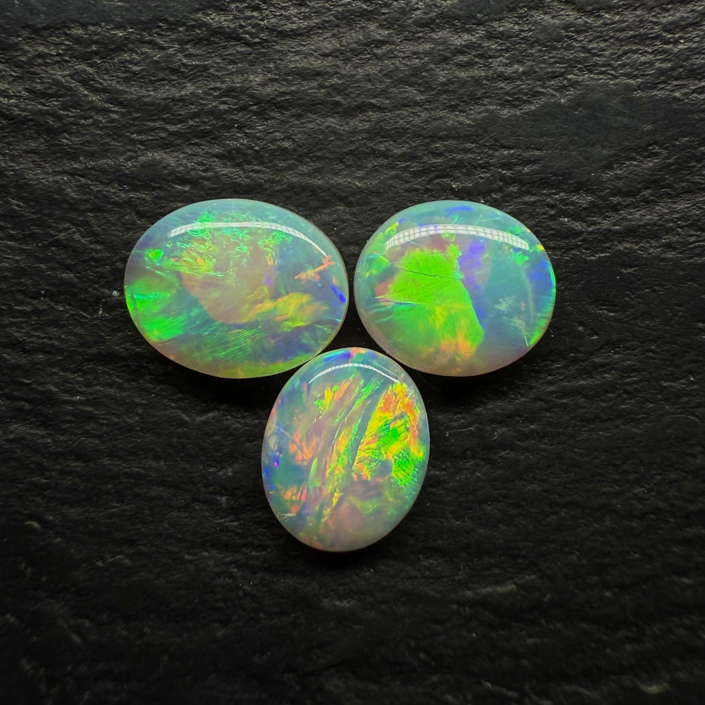 BUNDLE (price for parcel) Crystal Opals With A Vivid Green-Multicolor Palette.