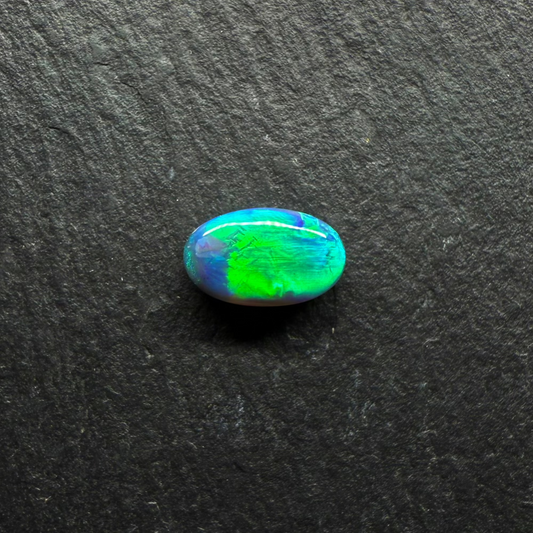 Gem Black Opal With Brilliant Green Color Palettes Hits Of Blue And full faced Color 2.95cts