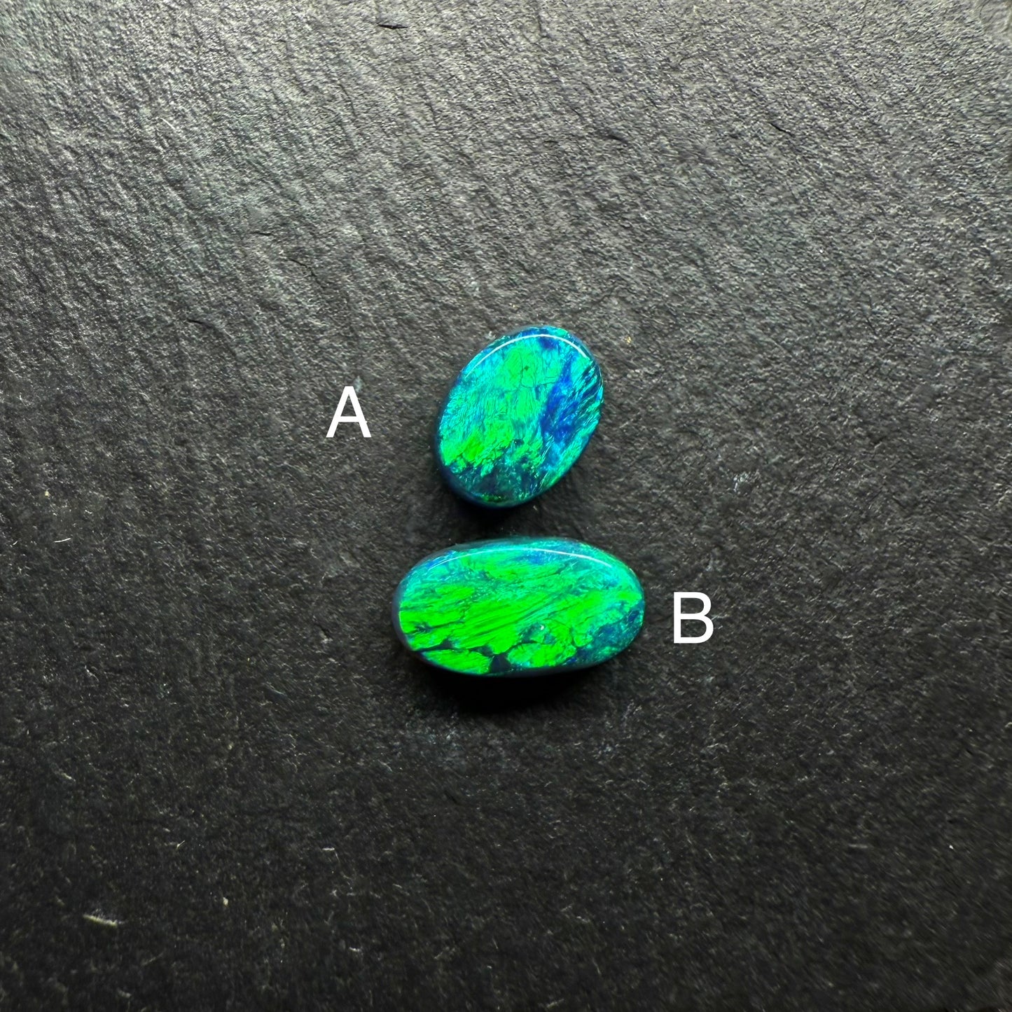 Gem Black Opals With Brilliant Green Color Palettes, Hits Of Blue And Full Faced Color