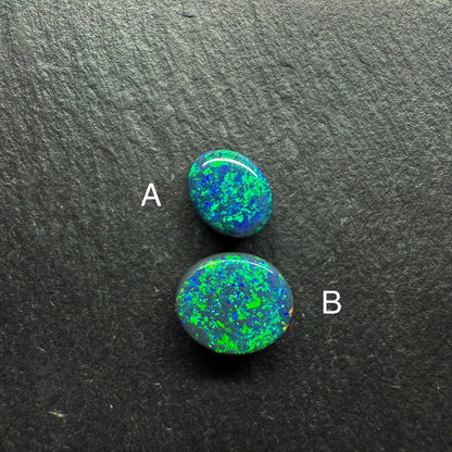 Gem Black Opals With Brilliant Green Color Palettes Hits Of Blue, full faced Color And Floral Pattern
