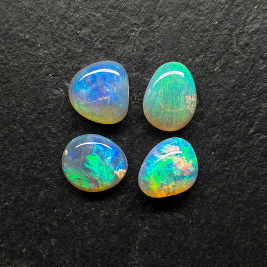BUNDLE (price for parcel) Small Crystal Opals With Mixed Blue Green Color Palettes And Freeform Shapes
