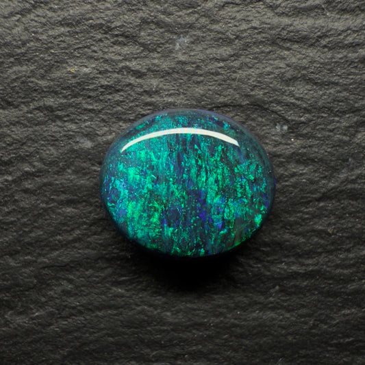 2.27ct Black Opal With A Green Moss Pattern