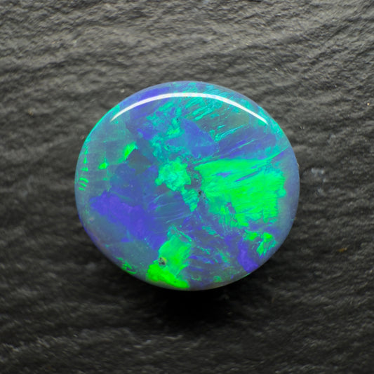 2.59ct Black Opal With ABlue Green Color Palette And A Flagstone Like Pattern
