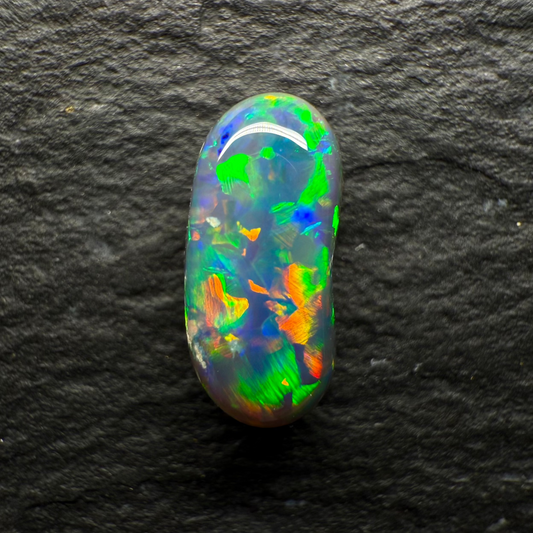1.08ct Top Gem Black Opal, This Stone Has All The Colors, With A Lovely Blocky Pattern And Lots Of Depth