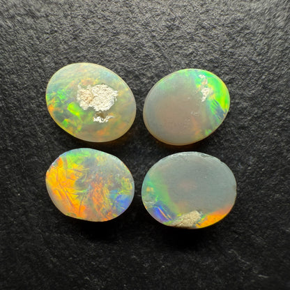 (Price Per Stone) Dark Opals With Vivid Red-Multi Color Palettes and Well Distributed color play