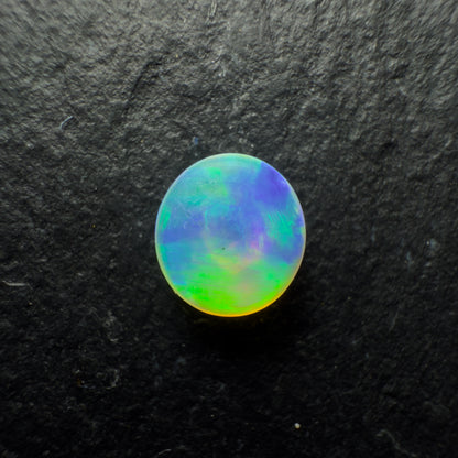 0.5ct Small Gem Crystal Opal With Vivid Lime Green Color Play And Fabulous Chaff Pattern
