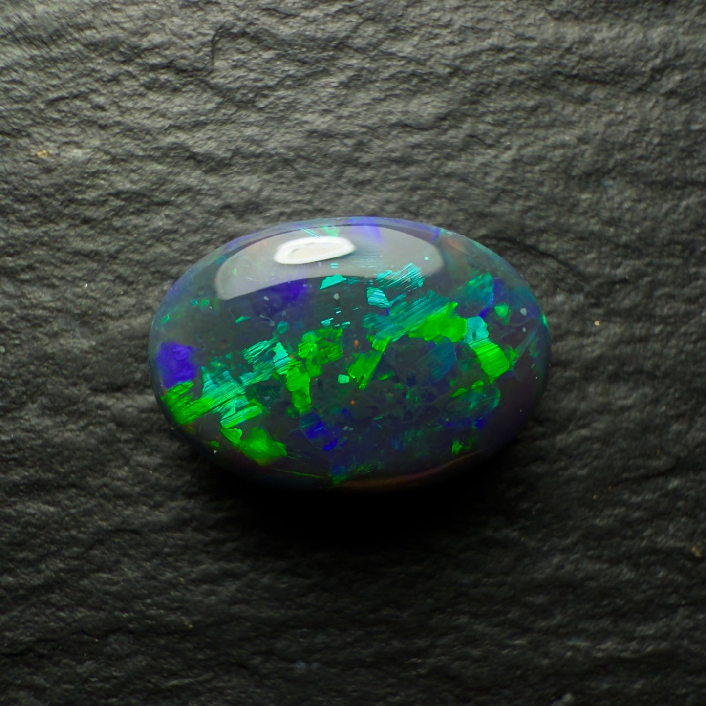 1.05ct Black Opal With A Lovely Green-Blue Speckled Pattern
