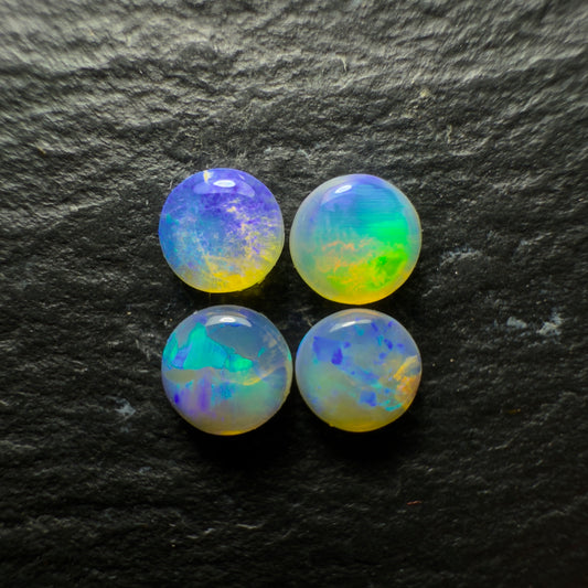BUNDLE (Price For Parcel) Small Round Crystal Opals With Green And Blue color Play