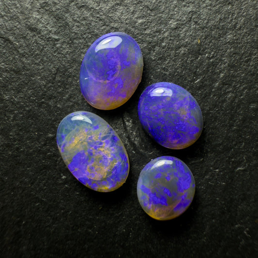 BUNDLE (Price For Parcel) Dark Crystal Opals With Dark Violet Color Play
