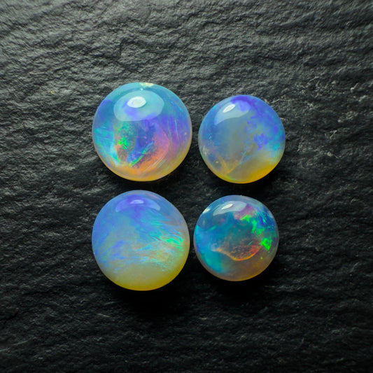 1.78ct Bundle(Price For Parcel)Small Round Crystal Opals With Minty Green, Blues