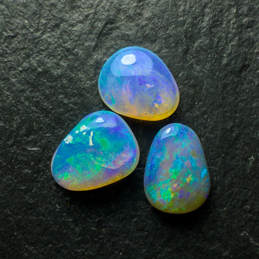 (Price For Parcel) Small Freeform Crystal Opals with rich blue green color play