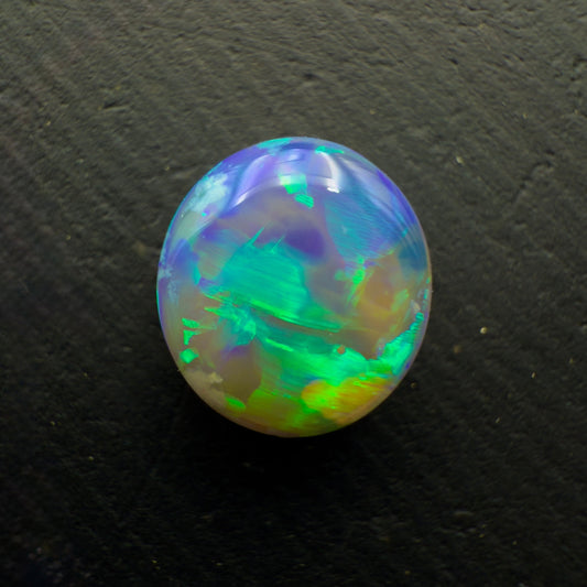 1.63 Black Crystal Opal, This Stone Has A Blocky, Green-Blue Pattern And Lots Of Depth