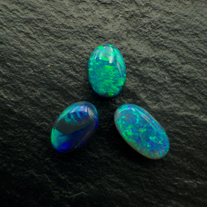1.82ct BUNDLE (Price For Parcel) Black Opals With Rich Green-Blues and Moss Patterns