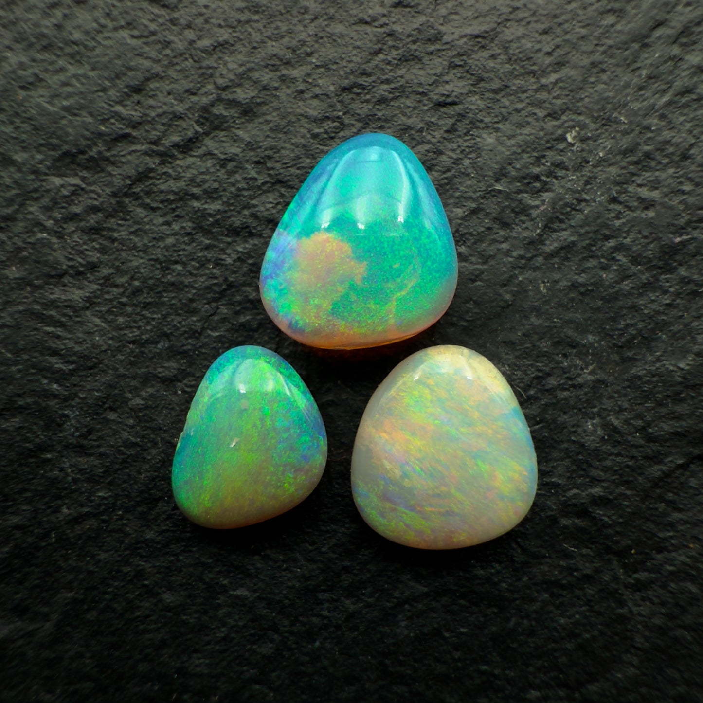 1.2ct Bundle (Price For Parcel) Freeform Crystal Opals With Soft Colors and Small Flash Pattern