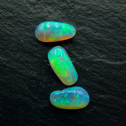 2.21ct Bundle (Price For Parcel) Freeform Crystal Opals With Bright Greens And Lots Of Depth