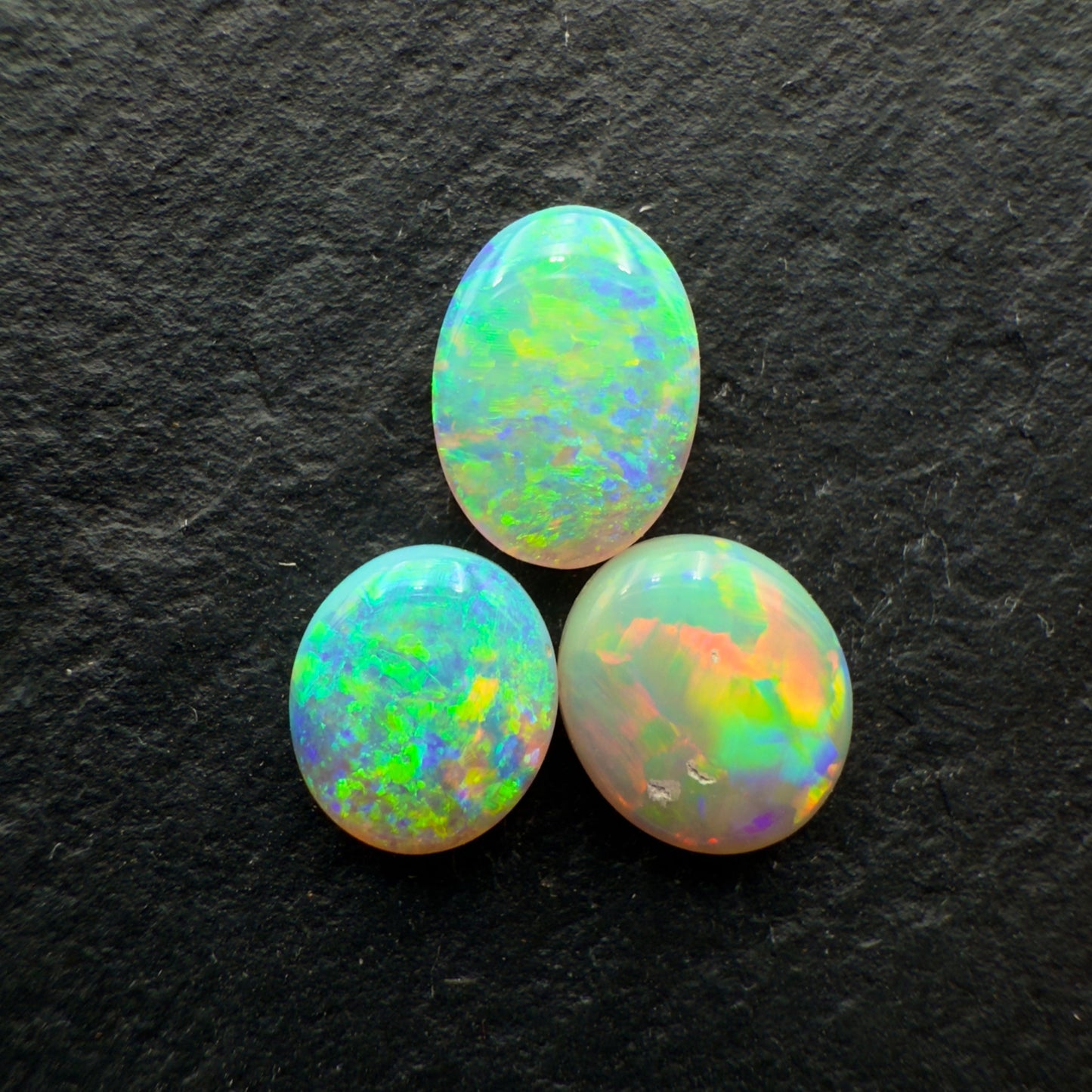 2.41ct BUNDLE (Price For Parcel) Bright Crystal opals With Greens, Golds And Orange