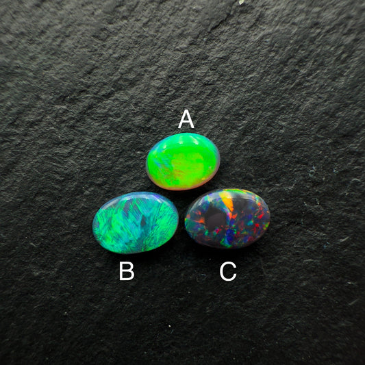 (Price Per Stone) Small Top Quality Black Opals With Vivid Colors