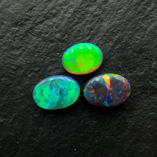 (Price Per Stone) Small Top Quality Black Opals With Vivid Colors