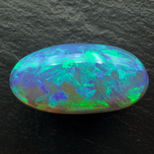 24.6ct Massive Top Gem Black Crystal Opal With Brilliant Color on color And A High Dome