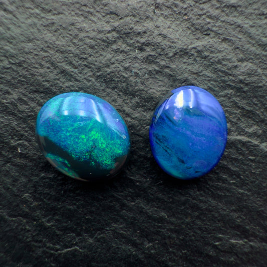 1.38ct Bundle (Price For Parcel)  Picture Stones Black Opals With vivid Blue-Green Marbling
