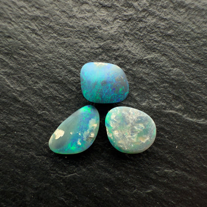 1.99ct Bundle (Price For Parcel)  Vivid Picture Stone Black Opals With Marbled Greens And Golds